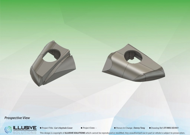 3D Modeling Car's keyhold cover View 1