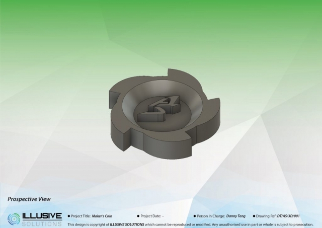 3D Modeling Maker Coin Design View 1