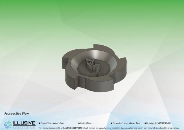 3D Modeling Maker Coin Design View 2