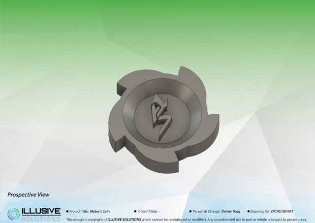 3D Modeling Maker Coin Design View 3
